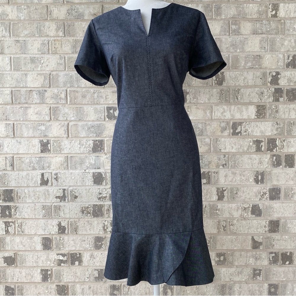 Banana Republic Dress in Lightweight Stretch Denim with hand stitched trim